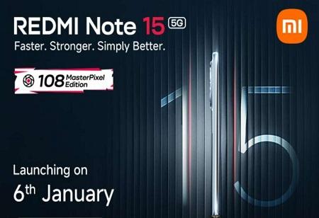 Redmi Note 15 5G to Launch in India on January 6 With 108MP Camera