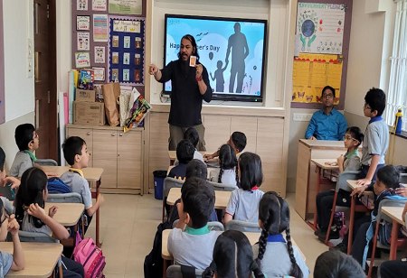 Jasudben ML School Hosts Fun-Filled Creative Day Celebrating Fathers' Bond