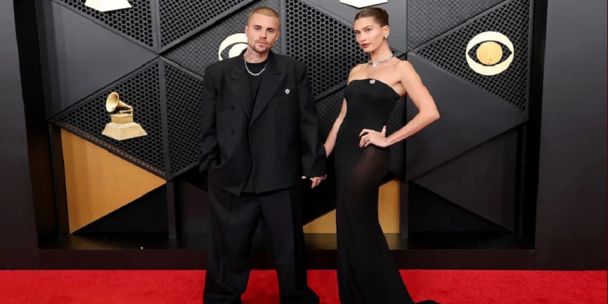 Bieber's Turn Heads in Coordinated Black on the Red Carpet