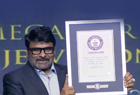 Chiranjeevi Recognized by Guinness World Records as the Most Prolific Indian Film Star